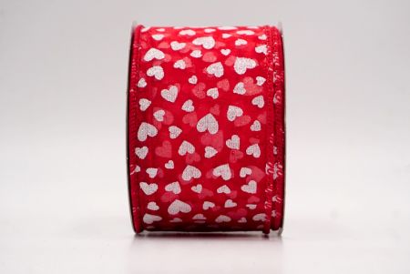 Cinta de alambre transparente roja con brillo romántico y pequeños corazones_KW0032GC-7-7