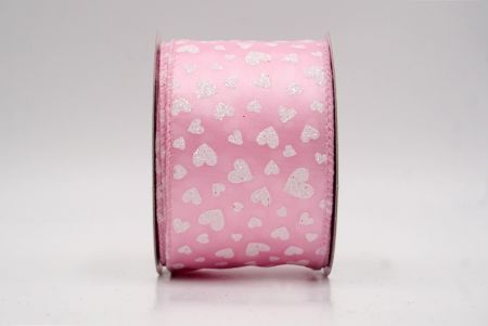 Cinta de alambre rosa con brillo romántico y pequeños corazones_KW0034GC-5-5