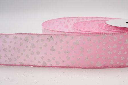 Cinta de alambre rosa con brillo romántico y pequeños corazones_KW0034GC-5-5