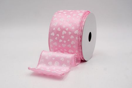 Cinta de alambre rosa con brillo romántico y pequeños corazones_KW0034GC-5-5
