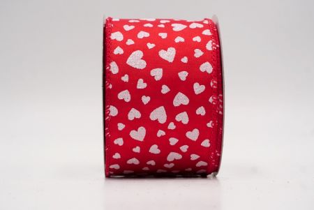 Cinta de alambre roja con brillo romántico y pequeños corazones_KW0034GC-7-7