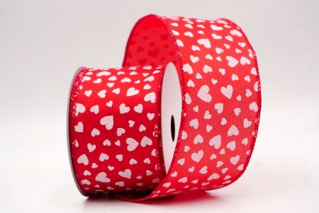 Cinta de alambre roja con brillo romántico y pequeños corazones_KW0034GC-7-7