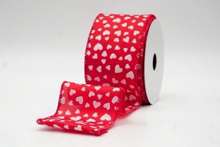 Cinta de alambre roja con brillo romántico y pequeños corazones_KW0034GC-7-7