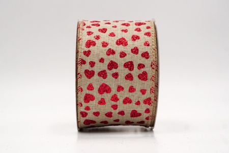 Cinta de alambre caqui con brillo romántico y pequeños corazones_KW0035GC-13-183