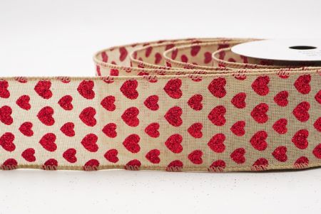 Cinta de alambre de corazón de San Valentín marrón claro brillante_KW0038GC-13-183