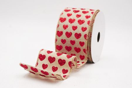 Cinta de alambre de corazón de San Valentín marrón claro brillante_KW0038GC-13-183