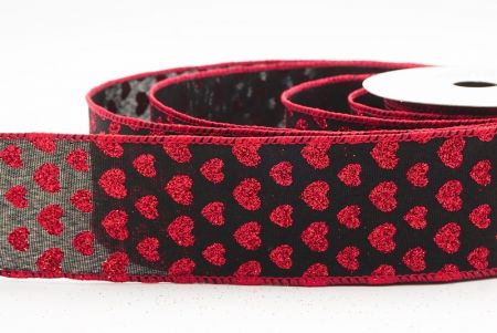 Cinta de alambre de corazón de San Valentín negra brillante_KW0038GC-53-53