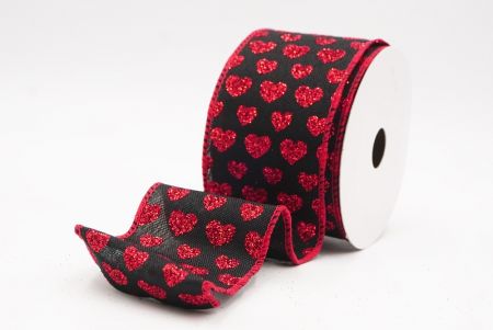 Cinta de alambre de corazón de San Valentín negra brillante_KW0038GC-53-53