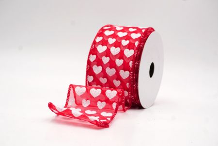 Cinta de alambre de corazón de San Valentín roja y blanca brillante_KW0039GC-7N-7