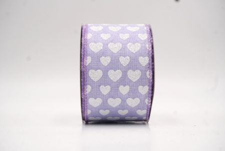 Cinta de alambre de corazón de San Valentín morada y blanca brillante_KW0040GC-11-11
