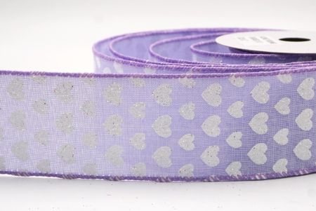 Cinta de alambre de corazón de San Valentín morada y blanca brillante_KW0040GC-11-11