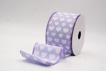 Cinta de alambre de corazón de San Valentín morada y blanca brillante_KW0040GC-11-11