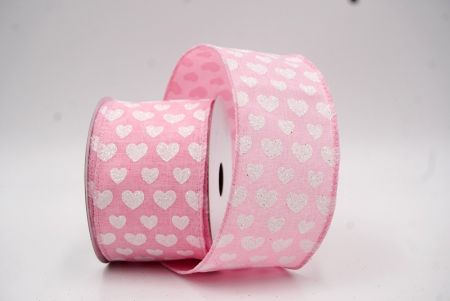 Cinta de alambre de corazón de San Valentín rosa y blanca brillante_KW0040GC-5-5