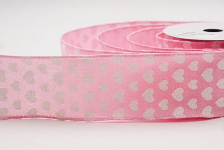 Cinta de alambre de corazón de San Valentín rosa y blanca brillante_KW0040GC-5-5