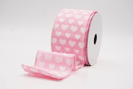 Cinta de alambre de corazón de San Valentín rosa y blanca brillante_KW0040GC-5-5