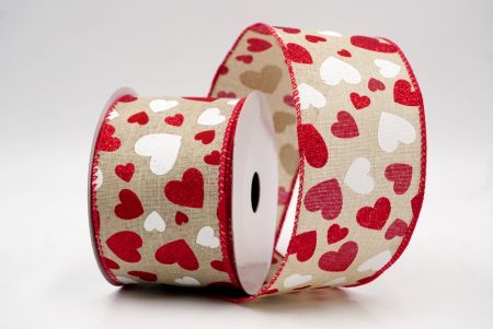 Cinta de Alambre con Diseño de Corazón Brillante Caqui_KW0041GC-13-7