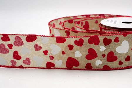 Cinta de Alambre con Diseño de Corazón Brillante Caqui_KW0041GC-13-7