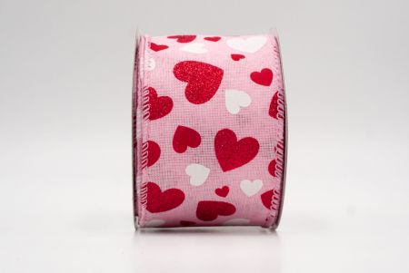 Cinta de Alambre con Diseño de Corazón Brillante Rosa_KW0041GC-5-5