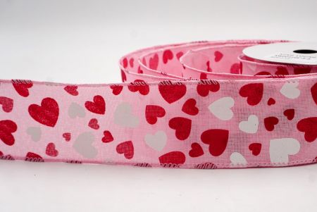 Cinta de Alambre con Diseño de Corazón Brillante Rosa_KW0041GC-5-5