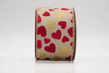 Cinta de Alambre con Diseño de Corazón Brillante Caqui_KW0042GC-13-183