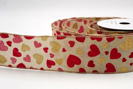 Cinta de Alambre con Diseño de Corazón Brillante Caqui_KW0042GC-13-183