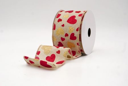 Cinta de Alambre con Diseño de Corazón Brillante Caqui_KW0042GC-13-183