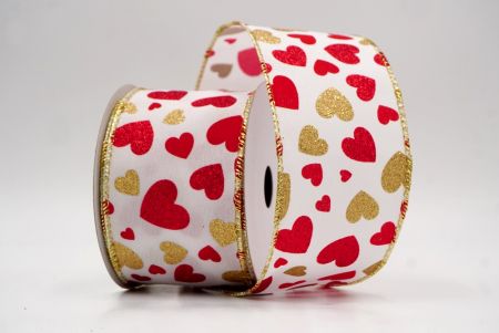 Cinta de Alambre con Diseño de Corazón Brillante Blanca_KW0043G-1