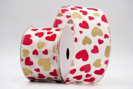 Cinta de Alambre con Diseño de Corazón Brillante Crema_KW0043GC-2-2