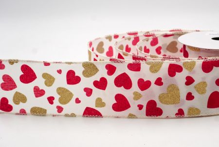 Cinta de Alambre con Diseño de Corazón Brillante Crema_KW0043GC-2-2