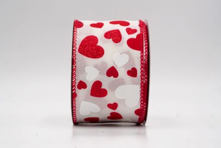 Cinta de Alambre con Diseño de Corazón Brillante Crema/Rojo_KW0044GC-2-7