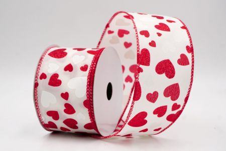 Cinta de Alambre con Diseño de Corazón Brillante Crema/Rojo_KW0044GC-2-7