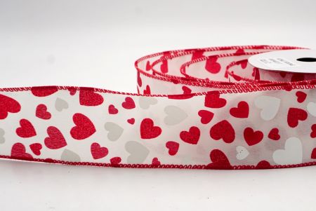 Cinta de Alambre con Diseño de Corazón Brillante Crema/Rojo_KW0044GC-2-7