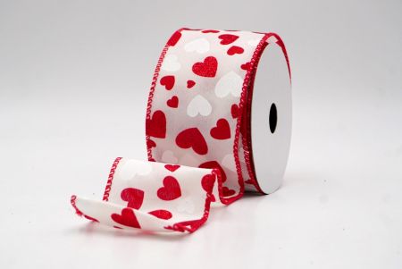 Cinta de Alambre con Diseño de Corazón Brillante Crema/Rojo_KW0044GC-2-7