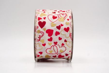 Cinta de Alambre con Patrón de Corazón con Puntos y Sólido_CW0045GC-2-2