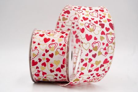 Cinta de Alambre con Patrón de Corazón con Puntos y Sólido_CW0045GC-2-2