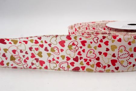 Cinta de Alambre con Patrón de Corazón con Puntos y Sólido_CW0045GC-2-2