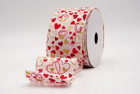 Cinta de Alambre con Patrón de Corazón con Puntos y Sólido_CW0045GC-2-2