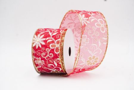 Cinta de alambre floral de lujo en rojo con purpurina_KW0048G-7