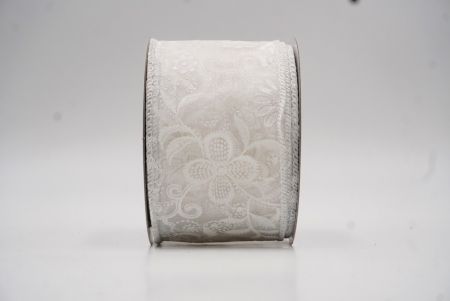 Cinta de alambre floral de lujo en blanco con purpurina_KW0049GC-1-1