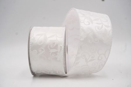 Cinta de alambre floral de lujo en blanco con purpurina_KW0050GC-1-1