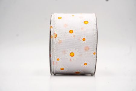 Cinta de alambre floral con margaritas blancas de primavera_KW0051GC-1-1