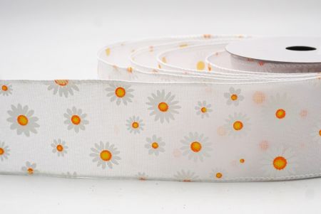 Cinta de alambre floral con margaritas blancas de primavera_KW0051GC-1-1