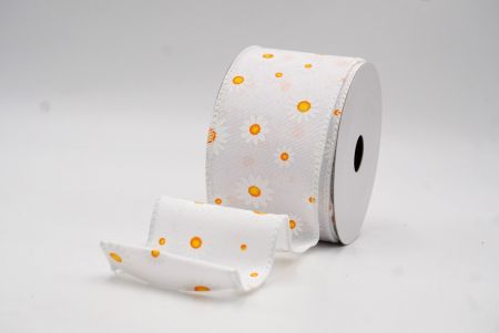 Cinta de alambre floral con margaritas blancas de primavera_KW0051GC-1-1