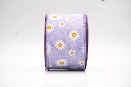 Cinta de alambre floral con margaritas moradas de primavera_KW0051GC-11-11