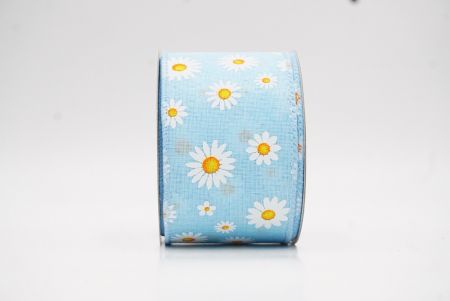 Cinta de alambre floral con margaritas azul claro de primavera_KW0051GC-12-216