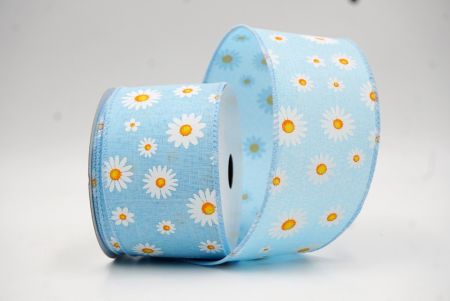 Cinta de alambre floral con margaritas azul claro de primavera_KW0051GC-12-216