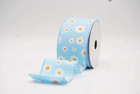 Cinta de alambre floral con margaritas azul claro de primavera_KW0051GC-12-216