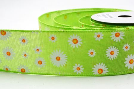 Cinta de alambre floral de margarita en floración de primavera verde manzana_KW0051GC-15-190