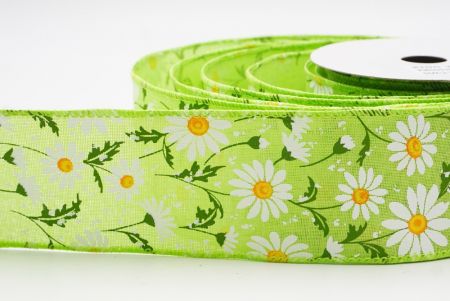 Cinta de Alambre de Campo de Margarita Silvestre Verde Manzana de Primavera_KW0052GC-15-190