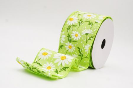 Cinta de Alambre de Campo de Margarita Silvestre Verde Manzana de Primavera_KW0052GC-15-190